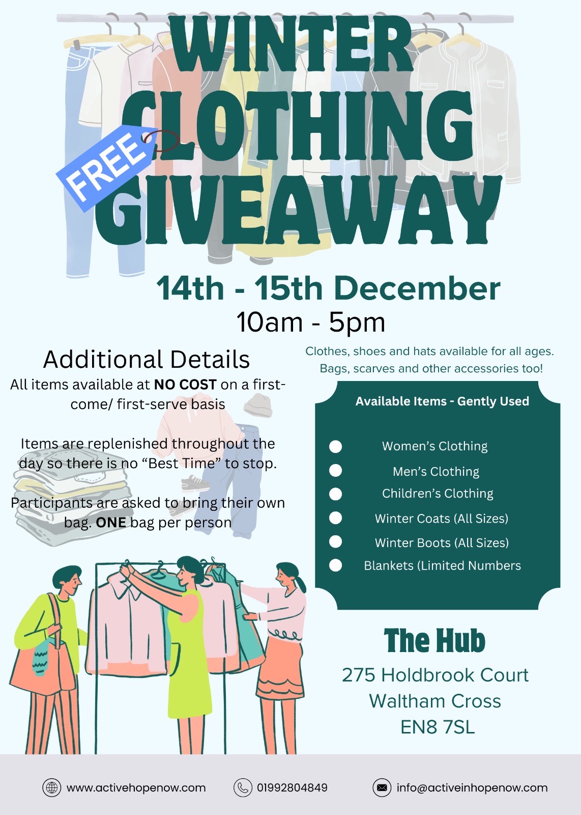 FREE winter clothing give away