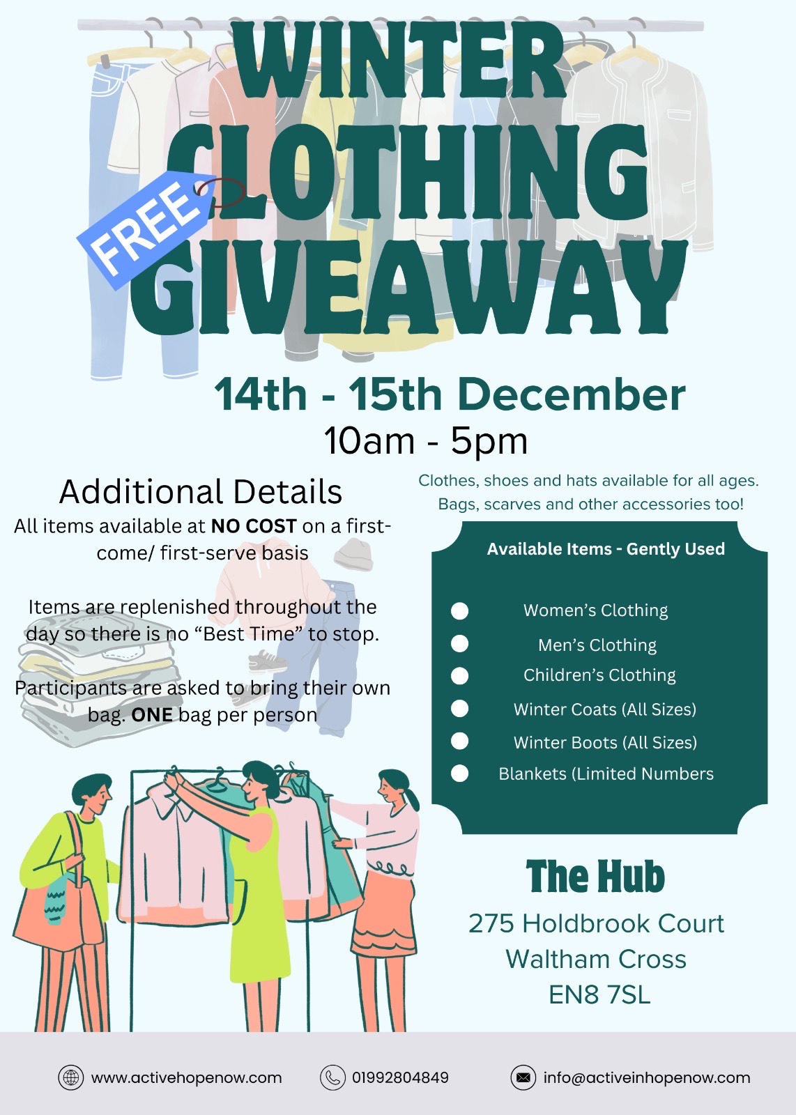 FREE winter clothing giveaway FREE winter clothing giveaway