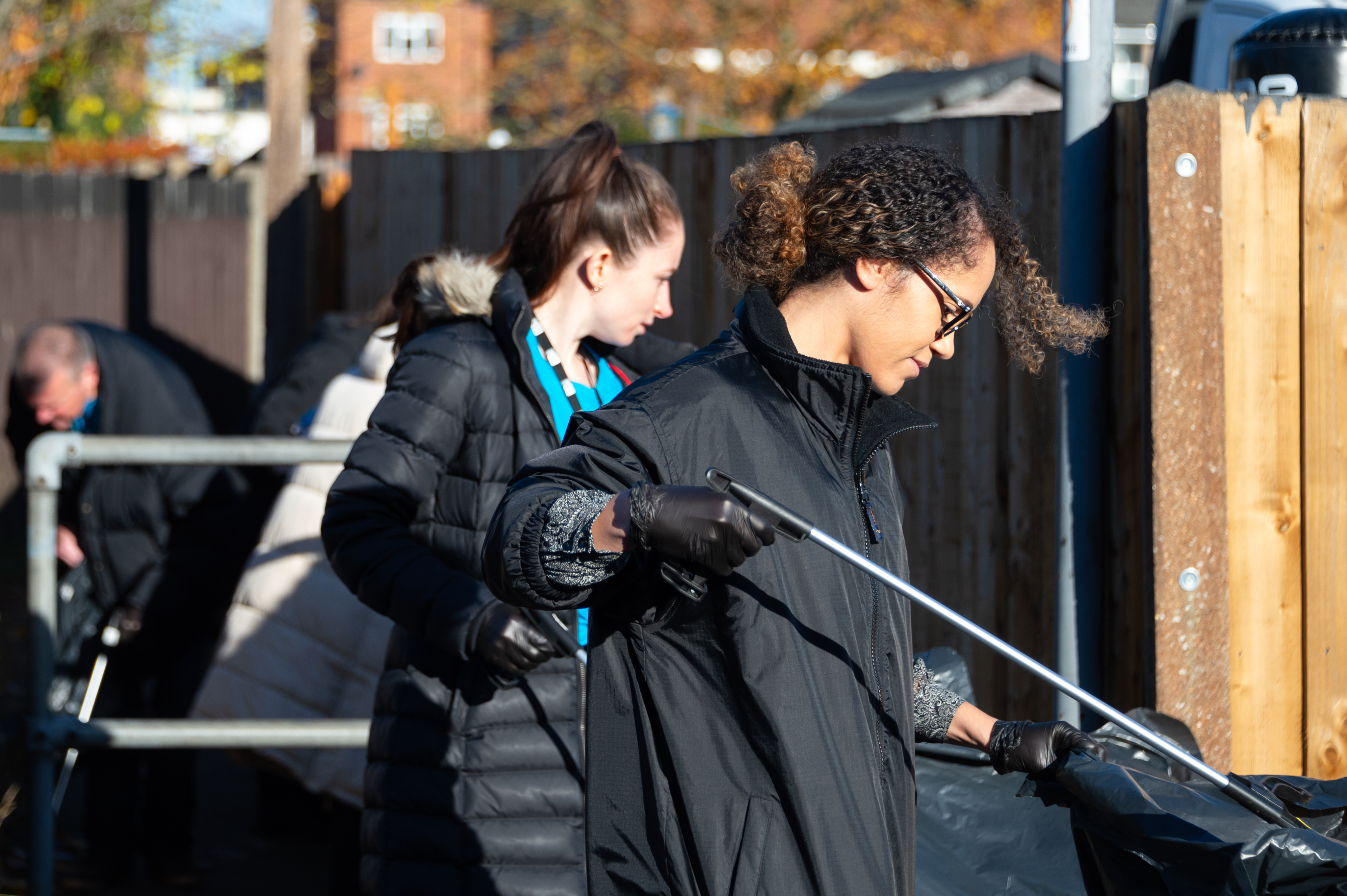 Staff on a clean up day