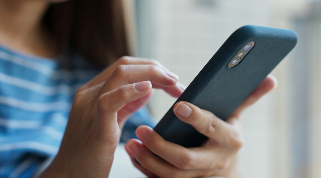 woman using mobile device