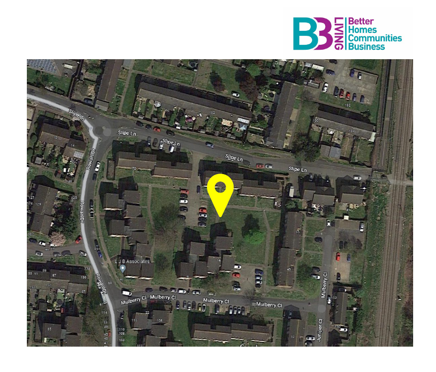 Aerial map view of Turnford community centre