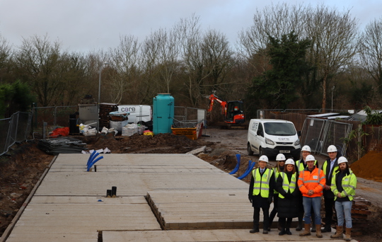 Construction has started to transform Barrow Lane garages into new homes