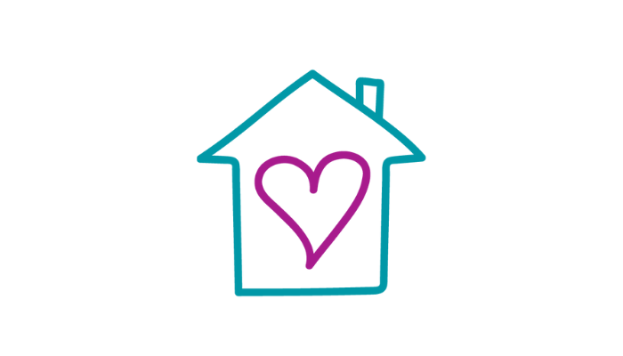 icon of heart shape in house shape